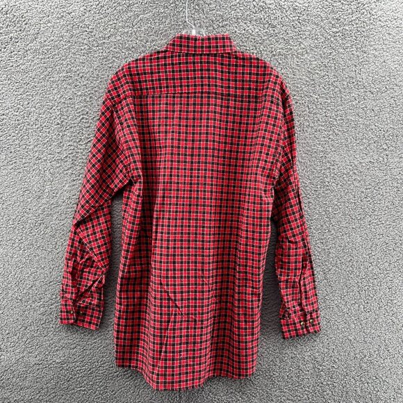 New Red Oak Long Sleeve Button Up Shirt Plaid Flannel Mens Medium Ranch Apparel - Picture 2 of 7